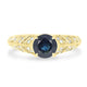 1.38ct Sapphire Ring with 0.1tct Diamonds set in 14K Yellow Gold