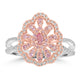 0.1ct Pink Diamond Rings with 0.54tct Diamond set in 14K Two Tone Gold