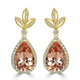 9.27tct Morganite Earring with 0.84tct Diamonds set in 18K Yellow Gold