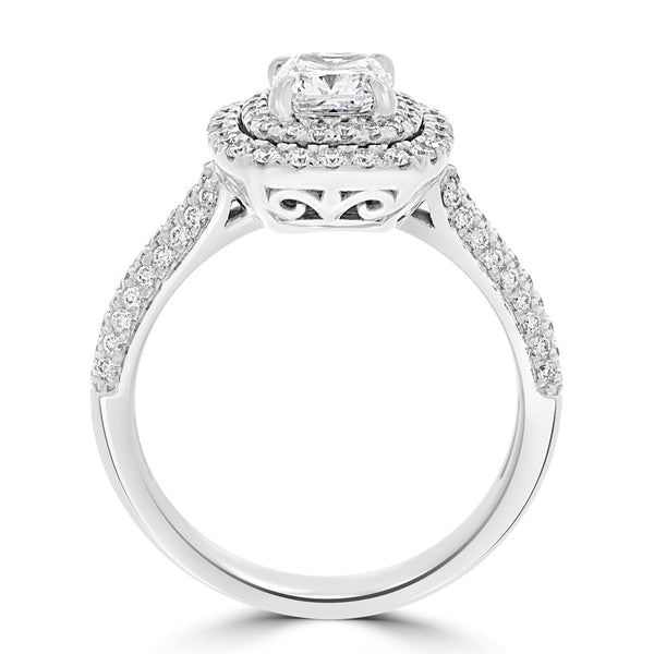 1.07ct Diamond Ring with 0.51tct Diamonds set in 950 Platinum