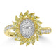 0.5ct Yellow Diamond Rings with 1.07tct Diamond set in 18K Two Tone Gold