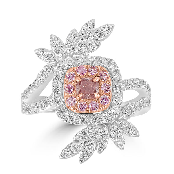0.23ct Pink Diamond Rings with 1.1tct Diamond set in 18K Two Tone Gold
