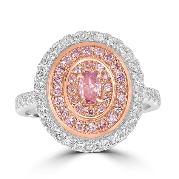 0.18ct Pink Diamond Rings with 0.86tct Diamond set in 18K Two Tone Gold