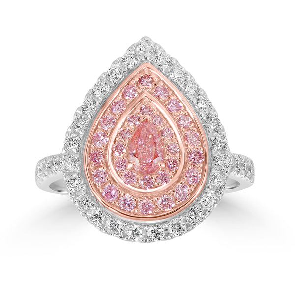0.22ct Pink Diamond Rings with 1.03tct Diamond set in 18K Two Tone Gold