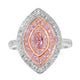0.19ct Pink Diamond Rings with 0.88tct Diamond set in 18K Two Tone Gold
