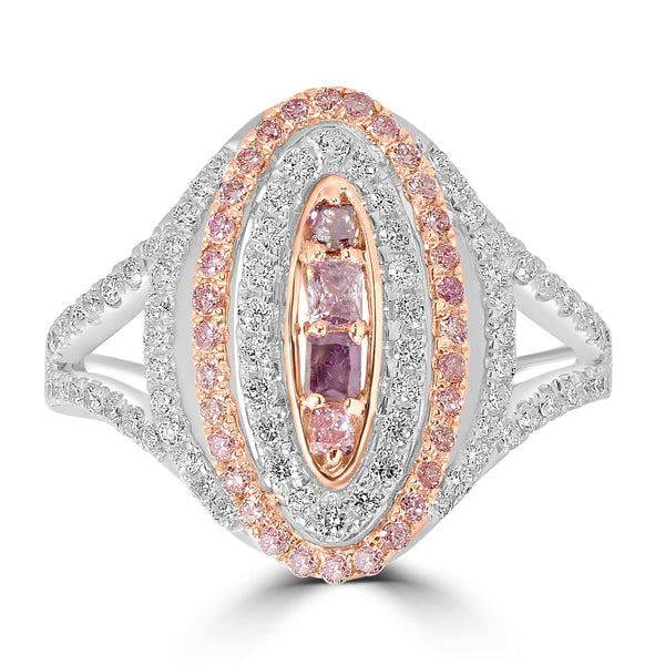 0.21ct Pink Diamond Rings with 0.69tct Diamond set in 18K Two Tone Gold