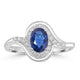 0.82ct Sapphire Rings with 0.19tct Diamond set in 18K White Gold