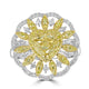 1.01ct Yellow Diamond Rings with 0.67tct Diamond set in 18K Two Tone Gold