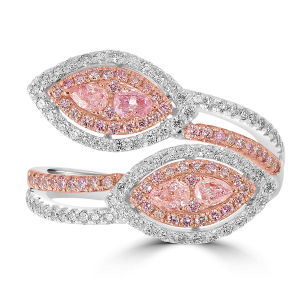 0.29ct Pink Diamond Rings with 0.59tct Diamond set in 18K Two Tone Gold