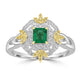 0.32ct Emerald Rings with 0.316tct Diamond set in 18K Two Tone Gold