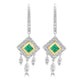 0.467ct Emerald Earrings with 0.91tct Diamond set in 18K Two Tone Gold