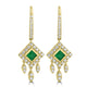 0.65ct Emerald Earrings with 0.81tct Diamond set in 18K Yellow Gold