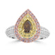 0.442ct Orange Diamond Rings with 0.864tct Diamond set in 18K Three Tone Gold