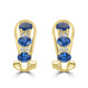 1.75ct Sapphire Earrings with 0.06tct Diamond set in 18K Yellow Gold