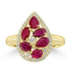 1.5ct Ruby Rings with 0.2tct Diamond set in 18K Yellow Gold
