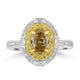 1ct Yellow Diamond Rings with 0.48tct Multi set in 18K Two Tone Gold