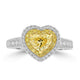 1.01ct Yellow Diamond Rings with 0.44tct Multi set in 18K Two Tone Gold