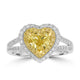 1.17ct Yellow Diamond Rings with 0.51tct Multi set in 18K Two Tone Gold