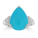 5.59ct Turquoise Rings with 0.14tct Diamond set in 18K White Gold