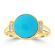 4.08ct Turquoise Rings with 0.08tct Diamond set in 18K Yellow Gold
