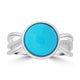 4.08ct Turquoise Rings with 0.07tct Diamond set in 18K White Gold
