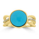 4.38ct Turquoise Rings with 0.08tct Diamond set in 18K Yellow Gold