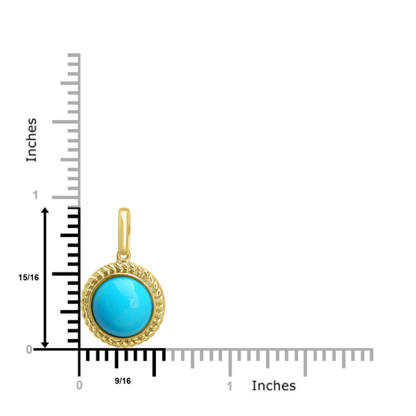 3.74ct Turquoise Pendants with -tct - set in 18K Yellow Gold