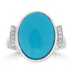 6.78ct Turquoise Rings with 0.07tct Diamond set in 18K White Gold