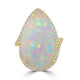 19.74ct Opal Rings with 0.57tct Diamond set in 18K Yellow Gold