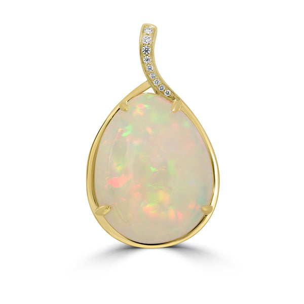 19.84ct Opal Pendants with 0.05tct Diamond set in 18K Yellow Gold