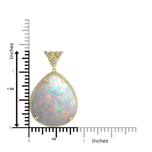 22.27ct Opal Pendants with 0.31tct Diamond set in 18K Yellow Gold