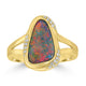 1.49ct Black Opal Rings with 0.11tct Diamond set in 18K Yellow Gold