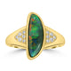 1.96ct Black Opal Rings with 0.13tct Diamond set in 18K Yellow Gold