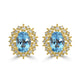 1.6ct Aquamarine Earrings with 0.26tct Diamond set in 18K Yellow Gold