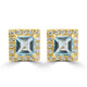 0.7ct Aquamarine Earrings with 0.14tct Diamond set in 18K Yellow Gold