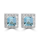 0.75ct Aquamarine Earrings with 0.14tct Diamond set in 18K White Gold