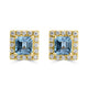 0.72ct Aquamarine Earrings with 0.14tct Diamond set in 18K Yellow Gold