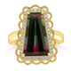 5.53ct Tourmaline Rings with 0.22tct Diamond set in 18K Yellow Gold