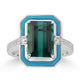 4.33ct Tourmaline Rings with 0.17tct Diamond set in 18K White Gold