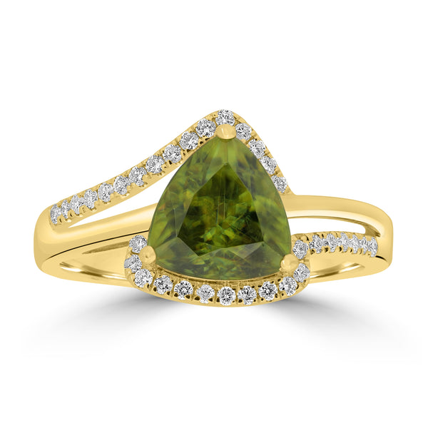 2.35ct Sphene Rings with 0.19tct Diamond set in 18K Yellow Gold