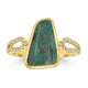 2.25ct Black Opal Rings with 0.18tct Diamond set in 18K Yellow Gold