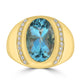 5.92ct Aquamarine Rings with 0.3tct Diamond set in 18K Yellow Gold