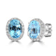 1.71ct Aquamarine Earrings with 0.2tct Diamond set in 18K White Gold