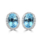 1.71ct Aquamarine Earrings with 0.2tct Diamond set in 18K White Gold