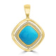 4.04ct Turquoise Pendants with 0.167tct Diamond set in 18K Yellow Gold