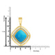 3.59ct Turquoise Pendants with 0.12tct Diamond set in 18K Yellow Gold