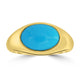 3.66ct Turquoise Rings with -tct - set in 18K Yellow Gold
