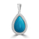 4.64ct Turquoise Pendants with 0.17tct Diamond set in 18K White Gold