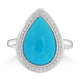 4.41ct Turquoise Rings with 0.17tct Diamond set in 18K White Gold