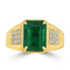 2.93ct Emerald Rings with 0.28tct Diamond set in 18K Yellow Gold